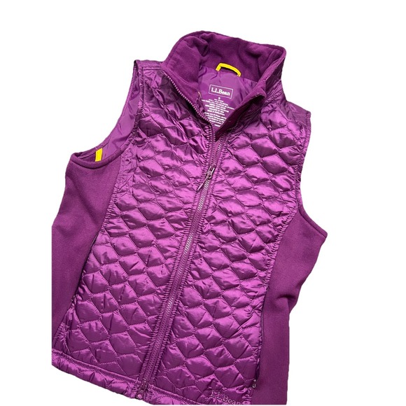 LL‎ Bean Full Zip Quilted Puffer Vest Women's Size Small Purple Stretch Hiking - Picture 1 of 9